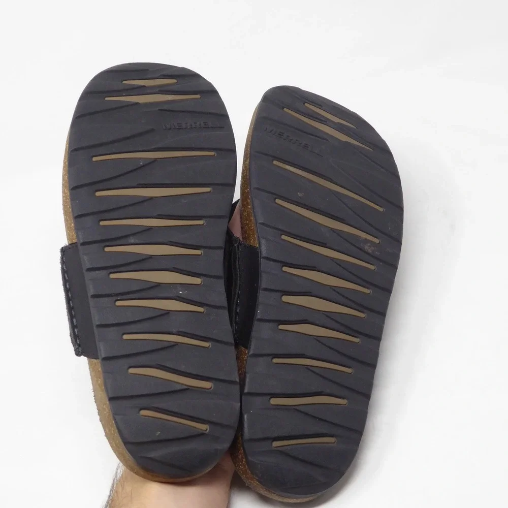 Merrell Mens Veron Post Sandals Black Leather Thong Flip Flops Size 11 J91305